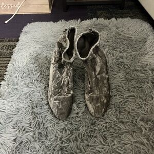 Nine West Gray Velvet Ankle Boots